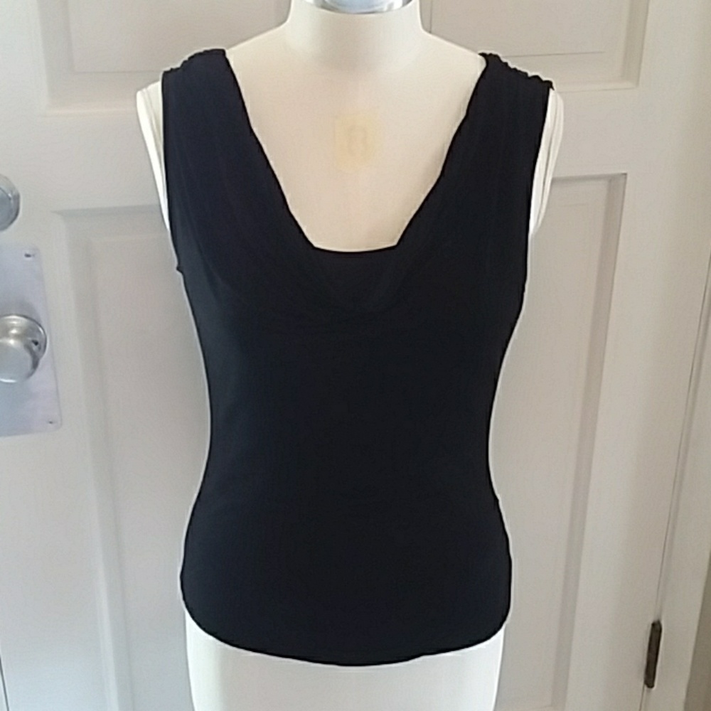 WHBM Sleeveless Black Top